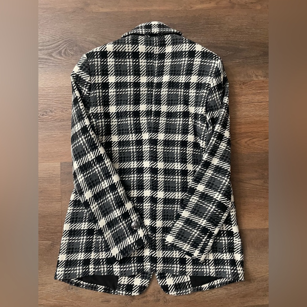 Elie Tahari Black & White Bouclé Wool Blend Blazer Size SP - Picture 7 of 11